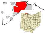 Lucas County Ohio incorporated and unincorporated areas Toledo highlighted